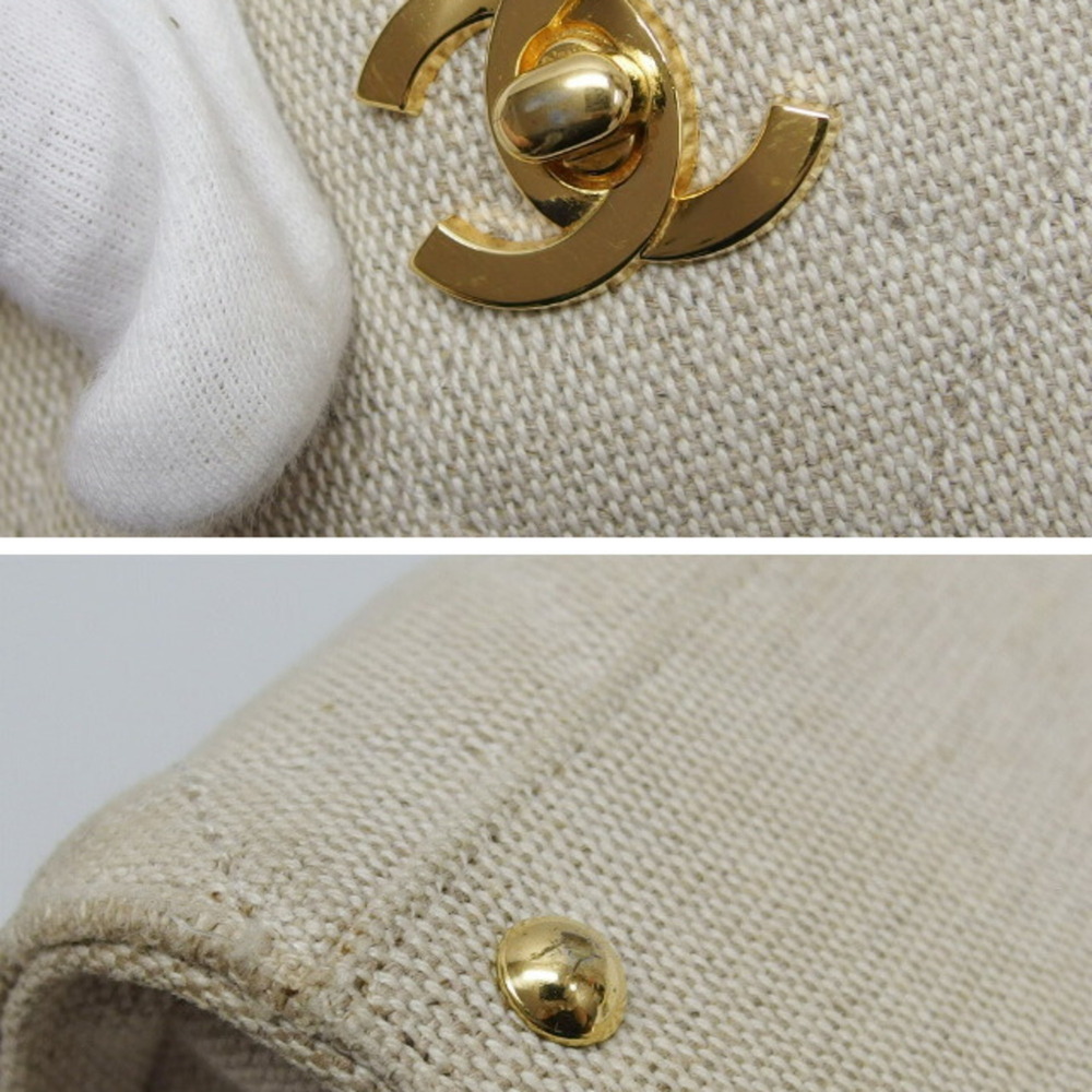 CHANEL Cream Canvas Shoulder Bag - Picture 8 of 11